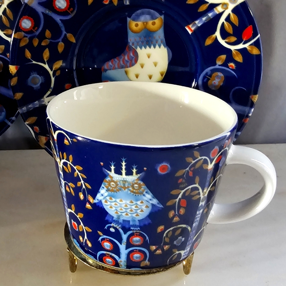 Iittala Taika Cup Saucer Blue White Set of 8 - Klaus Haapaniemi Design